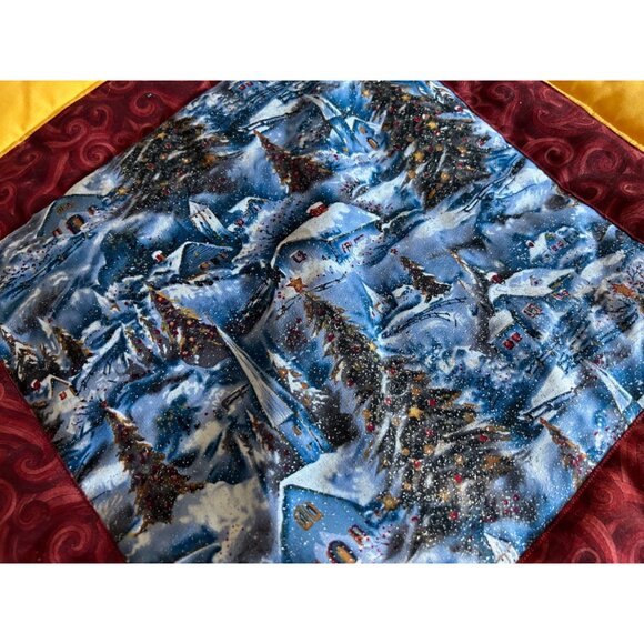 Handcrafted Quilted Runner Winter Wonderland Patchwork 45" x 17" Centerpiece - Picture 5 of 11